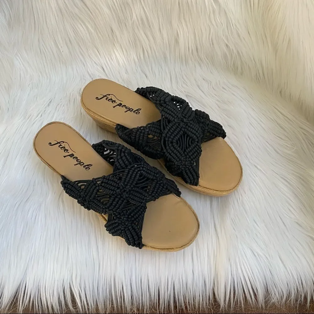 NEW Free People black highline platform sandals 11